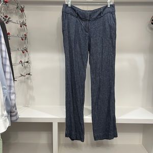 Chambray Linen Marisa Trousers Size 4 from the LOFT